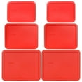 thumbnail image 1 of Pyrex Replacement Lid Red 6-Pack, Sizes (2) 7212-PC, (2) 7211-PC, and (2) 7210-PC, 1 of 4