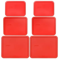 Pyrex Replacement Lid Red 6-Pack, Sizes (2) 7212-PC, (2) 7211-PC, and (2) 7210-PC