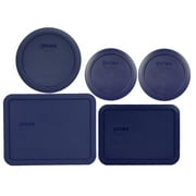 Pyrex Replacement Lids (2) 7200-PC 2 Cup, (1) 7201-PC 4 Cup, (1) 7210-PC 3, and (1) 7211-PC 6 Cup Dark Blue Plastic Covers for Pyrex Simply Store Dish Set (Sold Separately)
