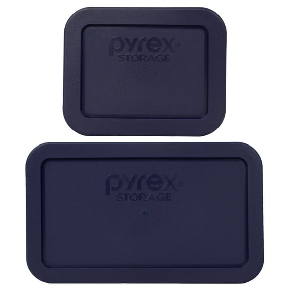Pyrex Replacement Lids 7213-PC and 7214-PC Dark Blue Rectangle Covers for Pyrex 7213 1.9-Cup amd 7214 4.8-Cup Dishes (Sold Separately)