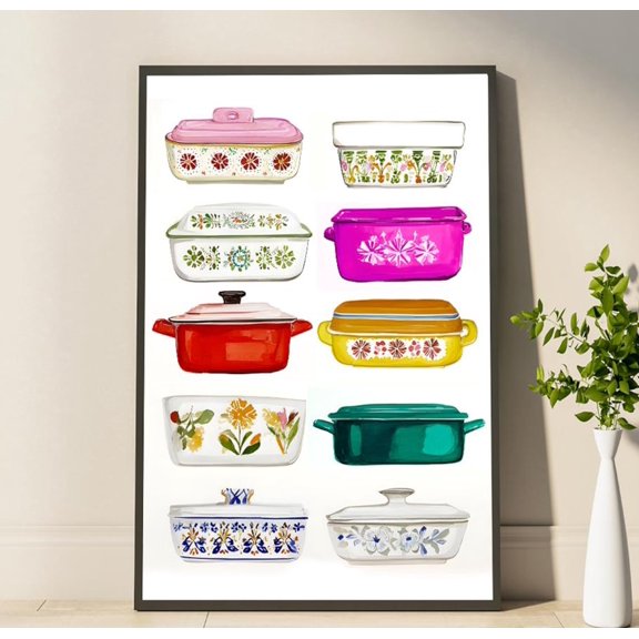 Pyrex Retro Kitchen Dish Wall Art Decor Unframed Paper Print