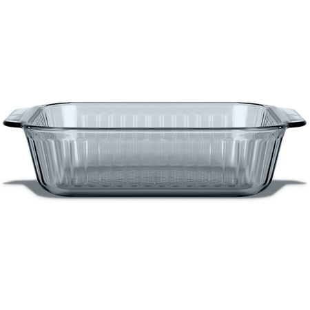 Pyrex Sculpted Tinted Square 8x8 Glass Baking Dish, Smoke