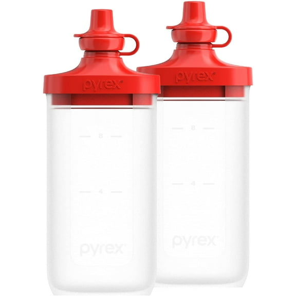 Pyrex Silicone Food Grade Reusable Pouch with Easy Pour Spout 16 Ounce (2-Pack)