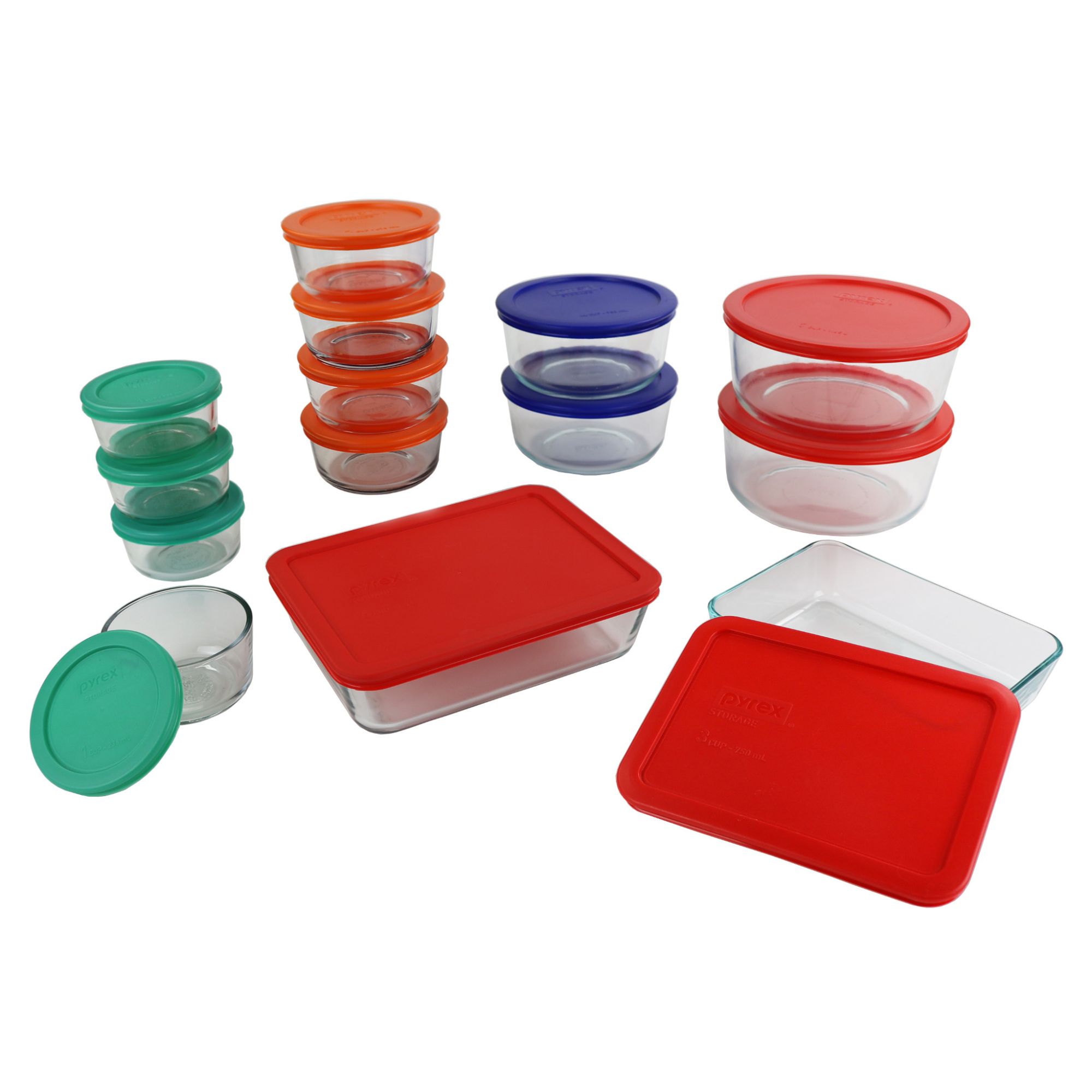 Pyrex Simply Food Storage & Bakeware Set with Colored Lids, 28 Piece - image 1 of 7