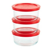 Pyrex Simply Store 2-Cup Glass Food Storage Container, Round, Set of 3