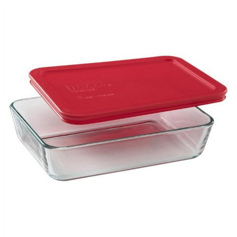 Pyrex 4pc 3 Cup Rectangular Glass Food Storage Value Pack - Pink 4 ct