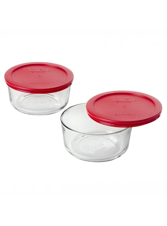 Pyrex Simply Store 4 Cup Glass Bowl Value Pack, Set of 2