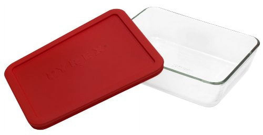 Pyrex Storage Plus 6-cup Rectangle, Red Plastic Cover