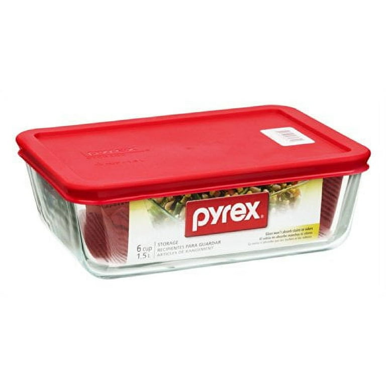 Pyrex Simply Store 6-Piece Round Glass Storage Set with Red Lids 1075458 -  The Home Depot