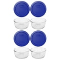 thumbnail image 1 of Pyrex Simply Store 7200 2-Cup Glass Storage Bowl and 7200-PC Cadet Blue Plastic Lid (4-Pack), 1 of 1