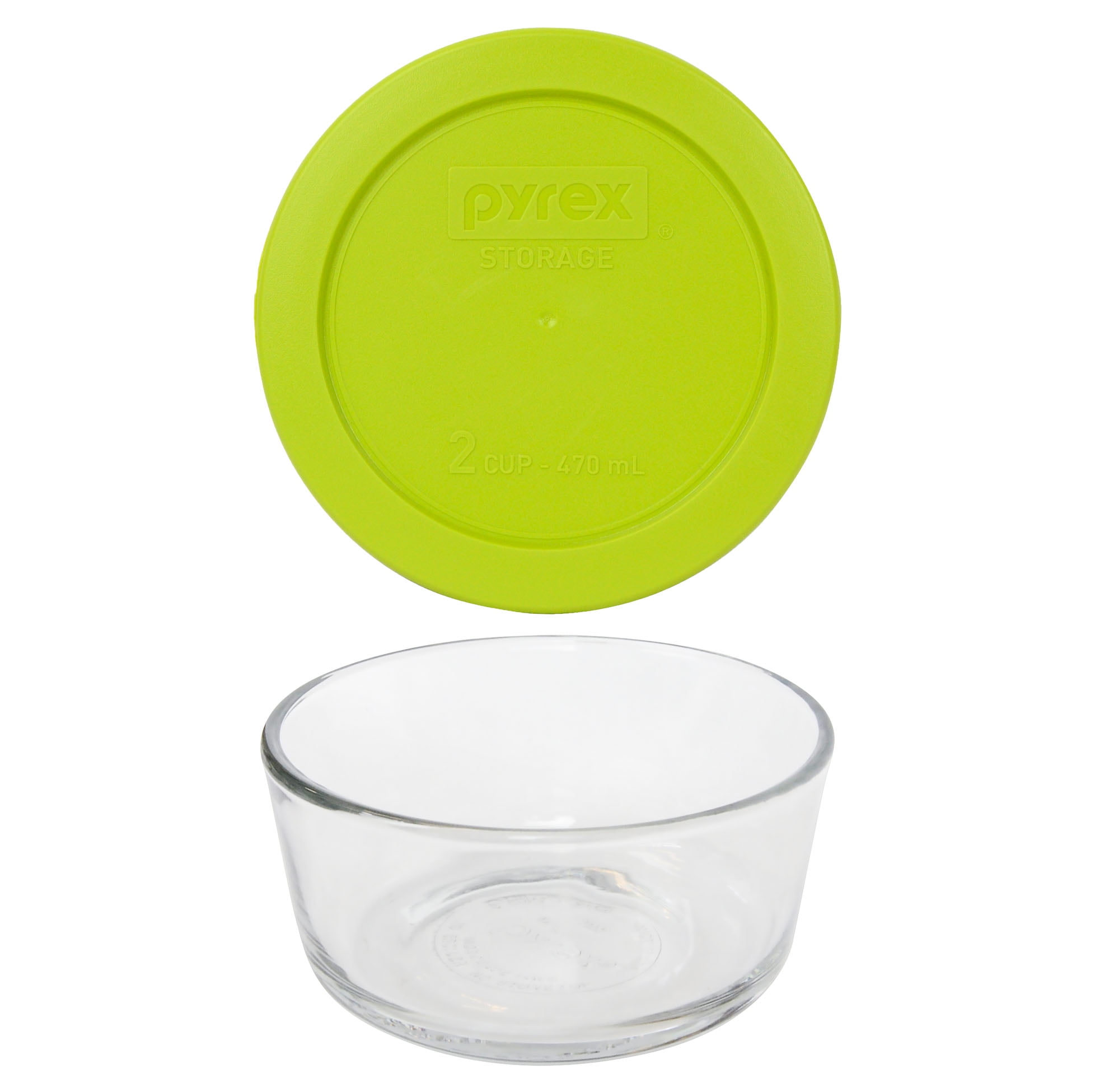 Pyrex (6) 7200 2 Cup Glass Dishes & (6) Pyrex 7200-PC 2 Cup Orange Lids