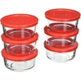 thumbnail image 1 of Pyrex Simply Store 7200 2-Cup Glass Storage Bowls and 7200-PC Red Lid Covers (6-Pack), 1 of 4