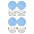 thumbnail image 1 of Pyrex Simply Store 7201 4-Cup Glass Storage Bowl w/ 7201-PC 4-Cup Blue Cornflower Lid Cover (4-Pack), 1 of 5