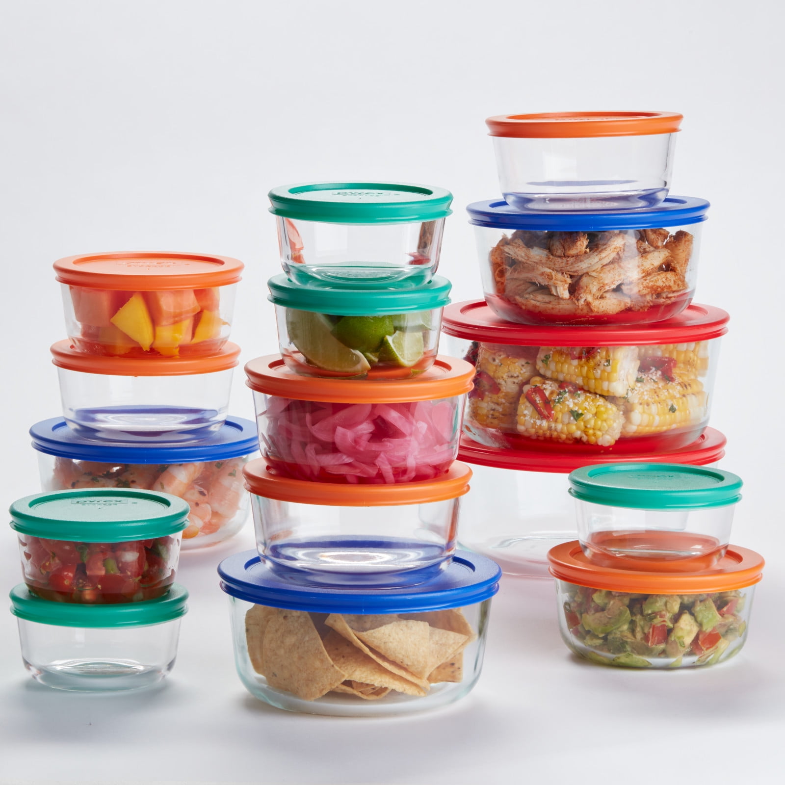  Pyrex Multi-Color, 18 Piece Set 781147970080 Glass Food Storage  Lids : Home & Kitchen