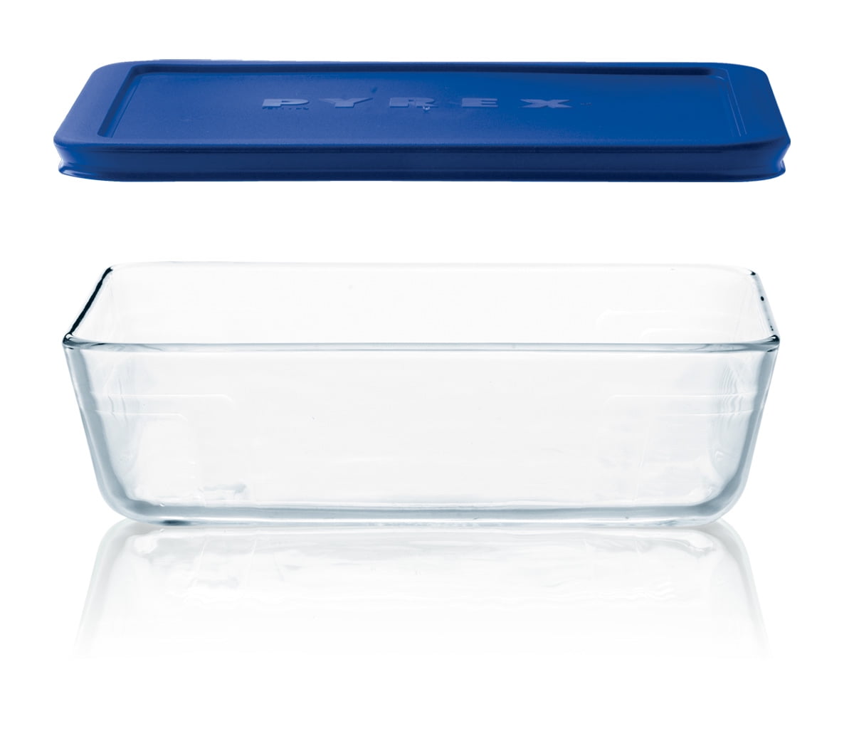 3-cup Rectangular Glass Food Storage Container with Blue Lid