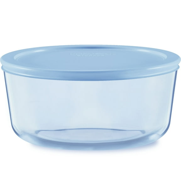 Pyrex Simply Store Tinted 7-cup Round Storage with Plastic Lid, Blue