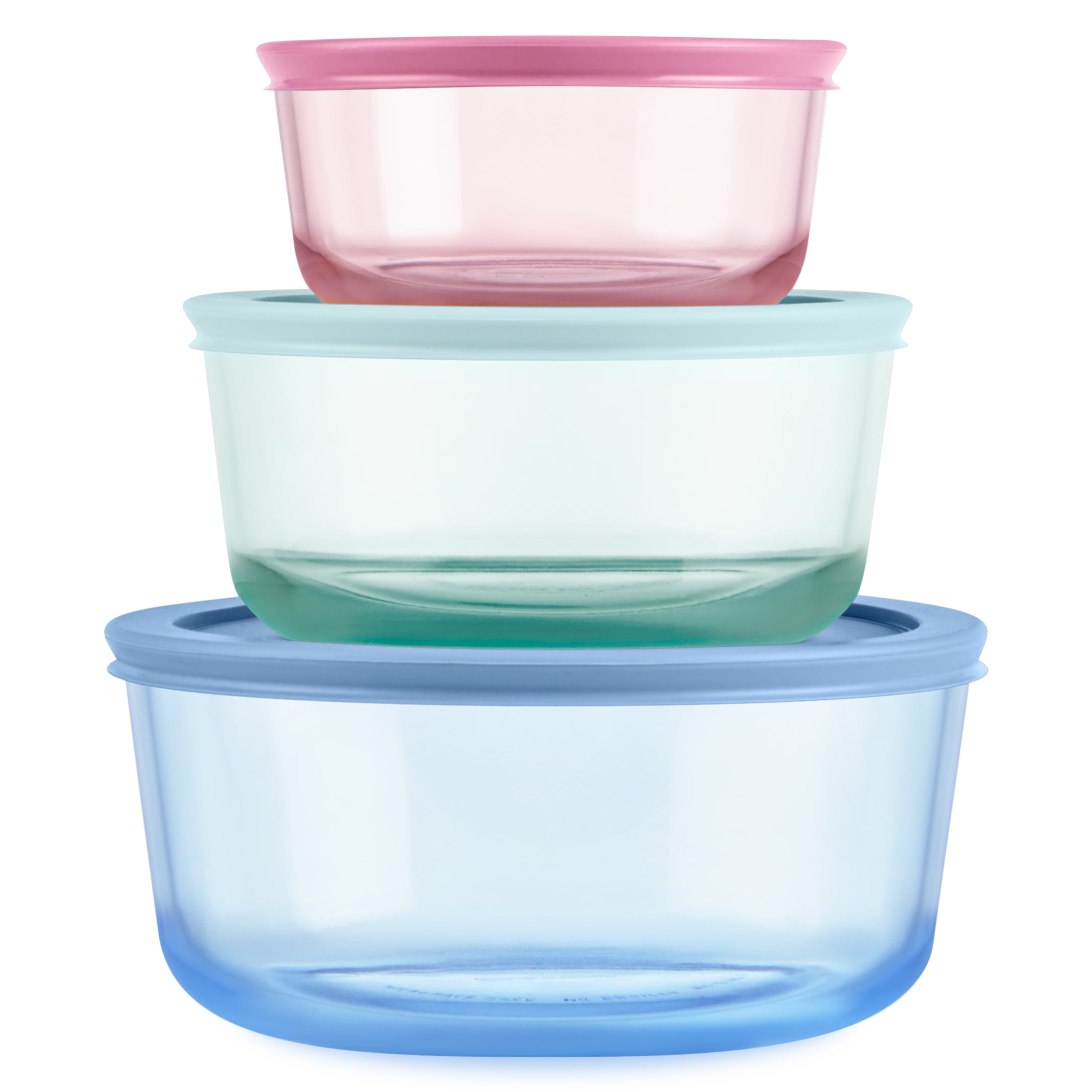 Pyrex Simply Store Tinted Glass Round Storage Containers - Thumbnail 2