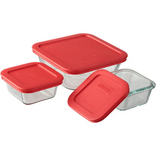 Pyrex 1135102 6-piece Glass Food Storage Container Set With Wood