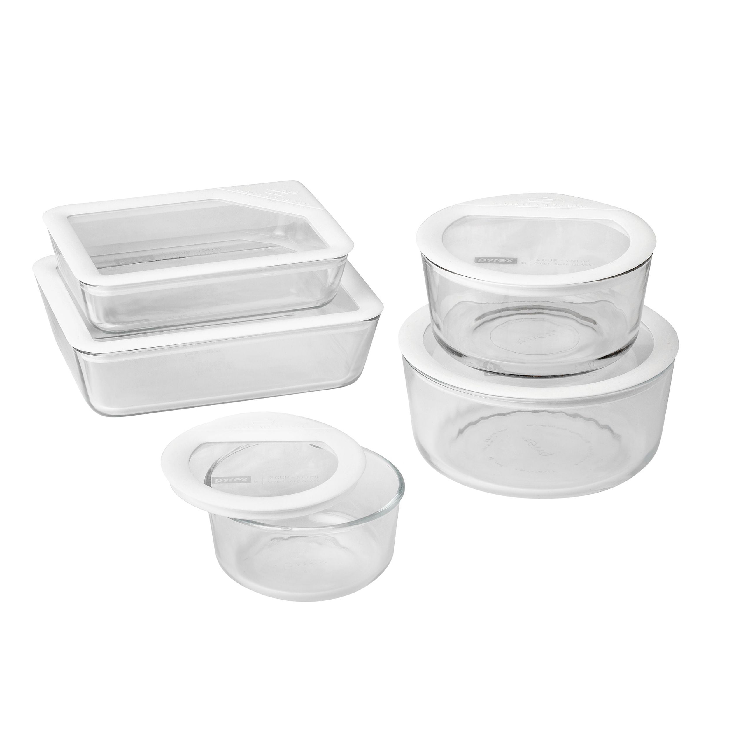 Moss & Stone Kitchen Glass Food Storage Containers Set with Lids 10 Pcs.  Snapware Transparent Lids Leak Proof, Oven, Freezer, Microwave & Dishwasher