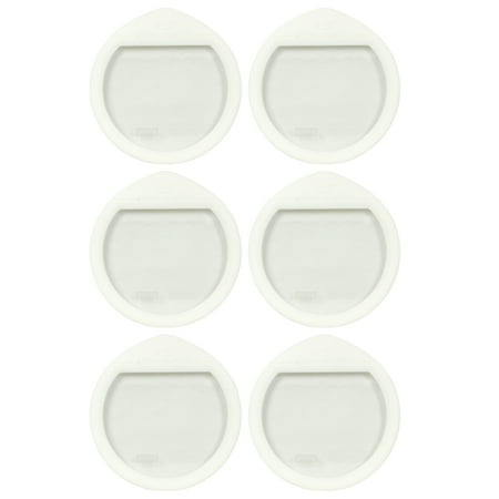 Pyrex Ultimate OV-7402 Round Glass with White Silicone Storage Lid Cover (6-Pack)