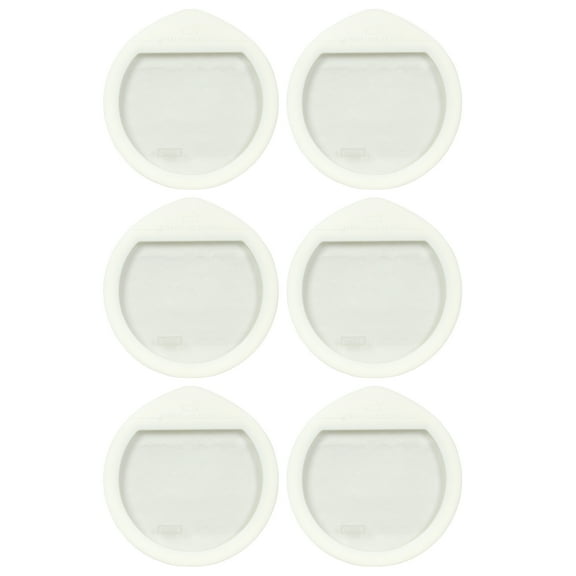 Pyrex Ultimate OV-7402 Round Glass with White Silicone Storage Lid Cover (6-Pack)