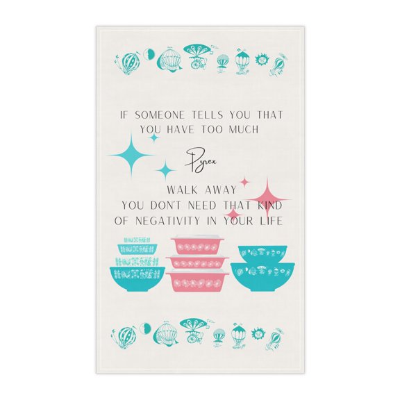 Pyrex inspired Kitchen Towel, dish towel, Balloon, pink daisy, butterprint