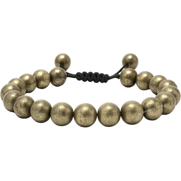 Pyrite Crystal Bracelet - 8mm Beaded Bracelet and Healing Stones
