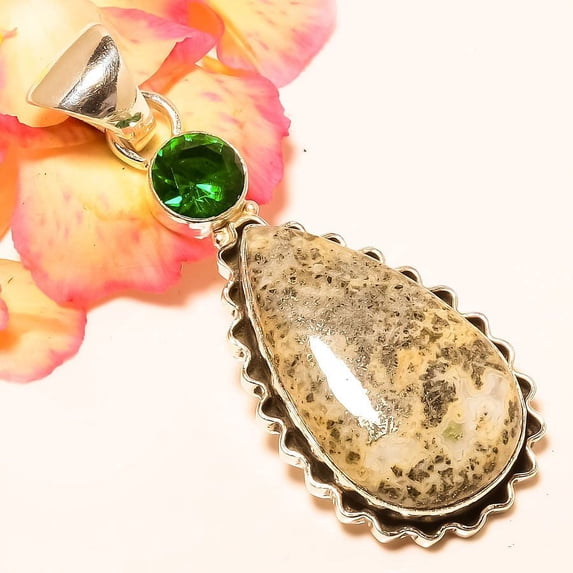 Pyrite In Azurite & Chrome 925 Sterling Silver Pendant 2.68 11553Ii T204059 117, Beautiful Jewelry For Woman, New Year Sale, Valentin's Day Gift
