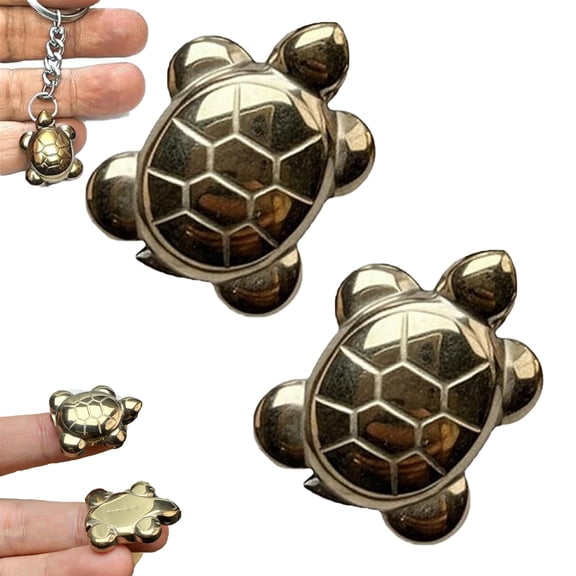 Pyrite Tortoise Kachhua, Crystal Turtle, Mini Healing Crystal Stone Decor for Office, Desk Home (2Pcs*25mm)