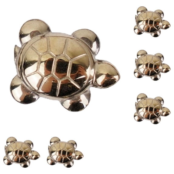 Pyrite Tortoise, Mini Pyrite Turtle, Retro Turtle Figurine Ornament, Lifelike Turtle Indoor Desktop Decor, Compact Turtle Home Style Tabletop Ornament, DIY Gift Decor 3Pcs 0.59 In + 3Pcs 0.98 In