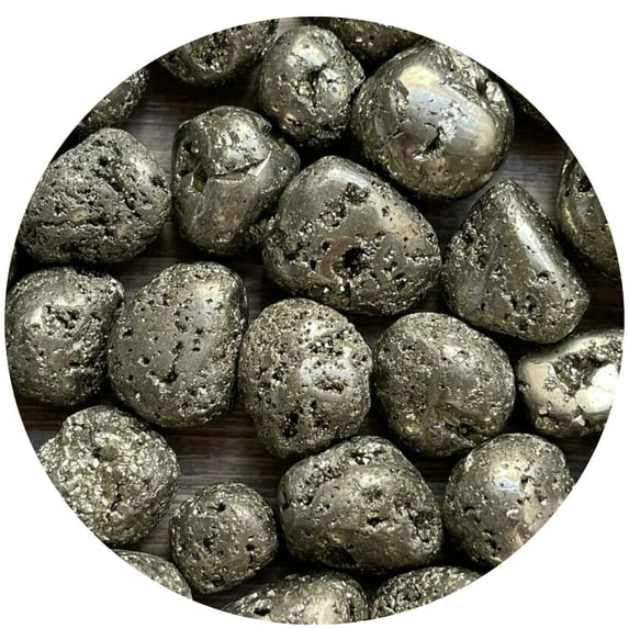 Pyrite Tumbled Stones, Polished Natural Pyrite Gemstone, Pyrite Healing Crystals (Pyrite, 3 Pound)