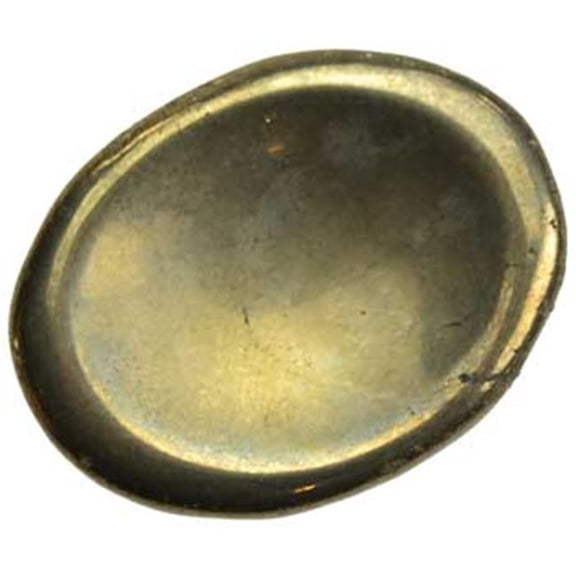 Pyrite Worry Stone - Gold - 1.25 x 1 x 3/8 in - Polished Finish