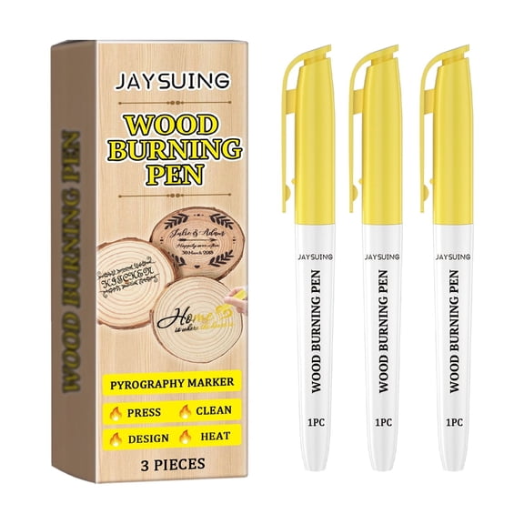 Pyrograph Marker Set - 3 Wood Art Pens for DIY Projects, Easy to Use with Heat Gun, Creative Patterns