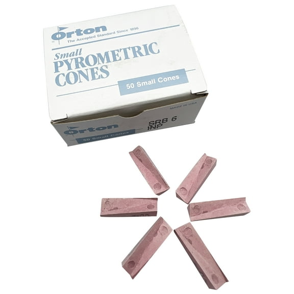 Pyrometric Cones for Accurate Firings in Industrial, Pottery and Hobby Kilns - CONE 6 (Pkg/50)