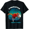 thumbnail image 1 of Pyroraptor Dinosaur Design With Background T-Shirt, 1 of 5