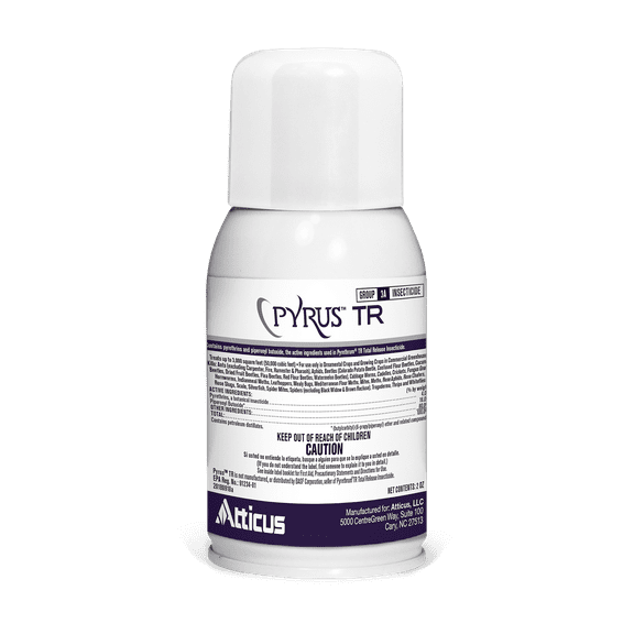 Pyrus TR Greenhouse Fogger (2oz) by Atticus (Compare to Pyrethrum) - Total Release Pyrethrin Insecticide/Miticide - Controls Mites, Thrips, Aphids, Whiteflies, and Fungus Gnats (Packaging May Vary)
