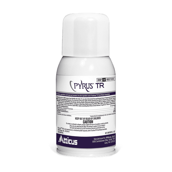 Pyrus TR Greenhouse Fogger (2oz) by Atticus (Compare to Pyrethrum) - Total Release Pyrethrin Insecticide/Miticide - Controls Mites, Thrips, Aphids, Whiteflies, and Fungus Gnats (Packaging May Vary)