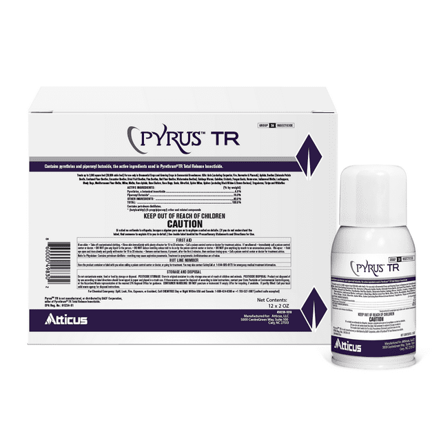 Pyrus TR Greenhouse Fogger by Atticus to Pyrethrum) (12 Pack) Total Release Pyrethrin
