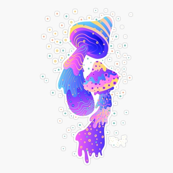 Pyschedelic trippy mushroom design Sticker