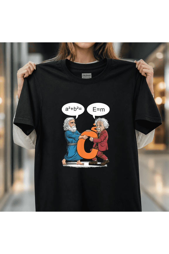 Pythagoras Einstein Geek Outfit Nerd Costume Academic Math History Design Unisex T-Shirt, S-5XL