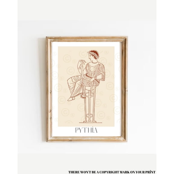 Pythia, Oracle Of Delphi, The High Priestess Poster, Priestess Of Delphi, Pythian Priestess Print, Hellenic Pagan, Hellenic Polytheism Wall Art, Modern Wall Decor, 8x12 UNFRAMED