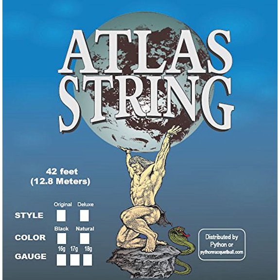 Python Atlas Deluxe Racquetball String (Black, 16g) (42 ft.)