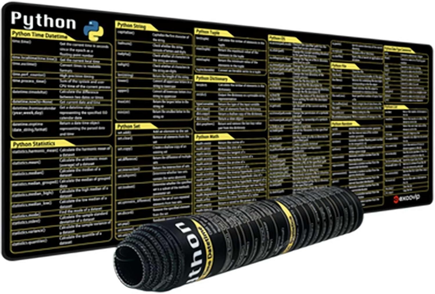 Python Commands Shortcuts Mouse Pad,Extended Large Cheat Sheet Mousepad ...