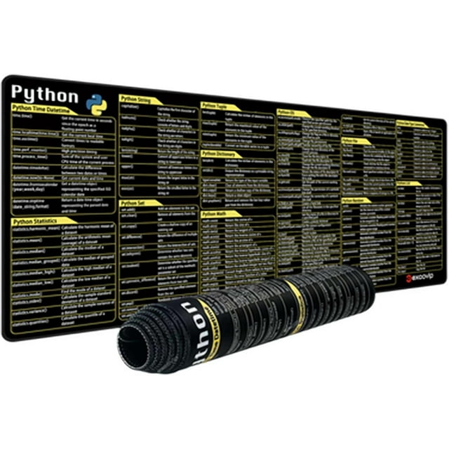 Python Commands Shortcuts Mouse Pad,Extended Large Cheat Sheet Mousepad ...