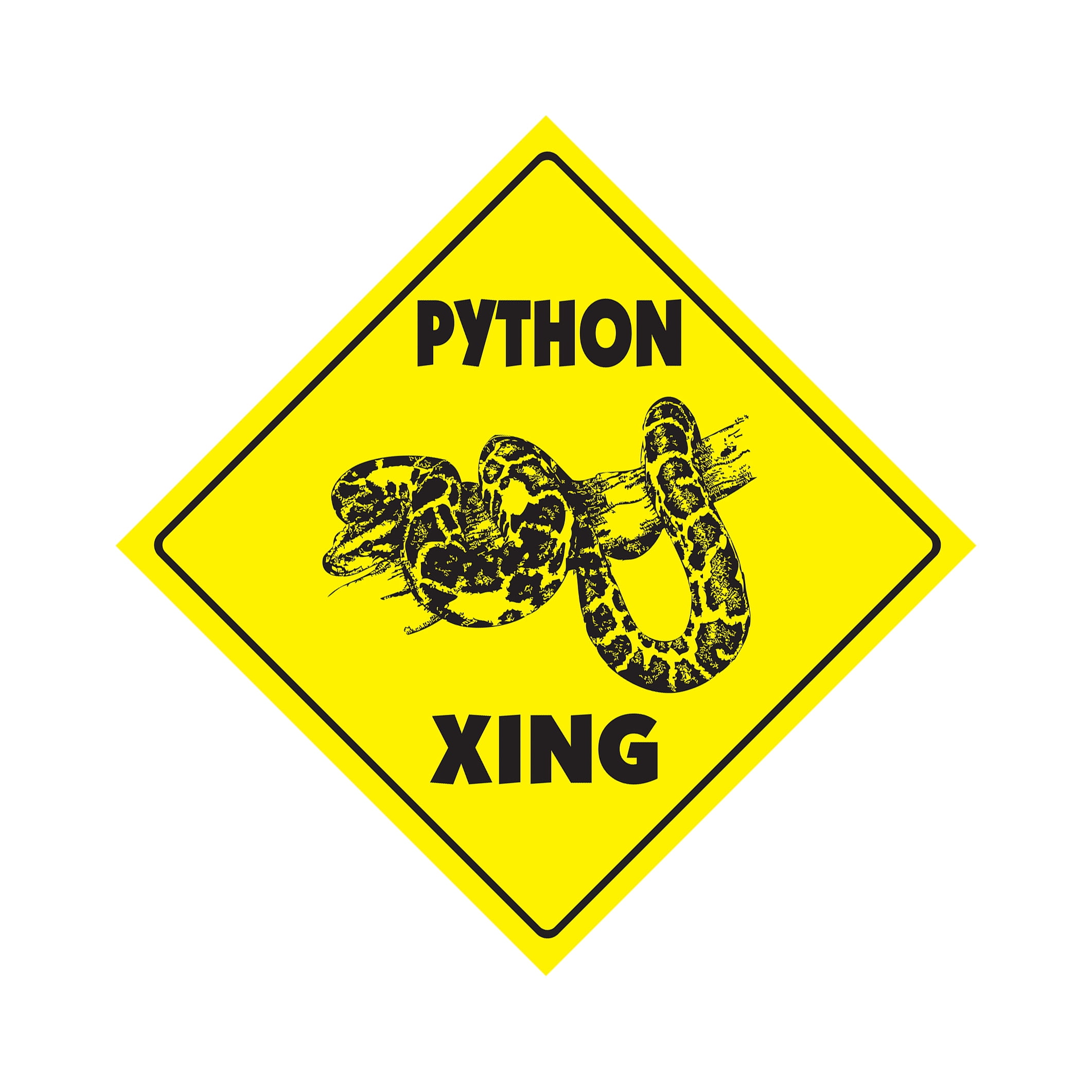 Python Crossing Sign Python Crossing Sign Zone Xing | Indoor/Outdoor | 12