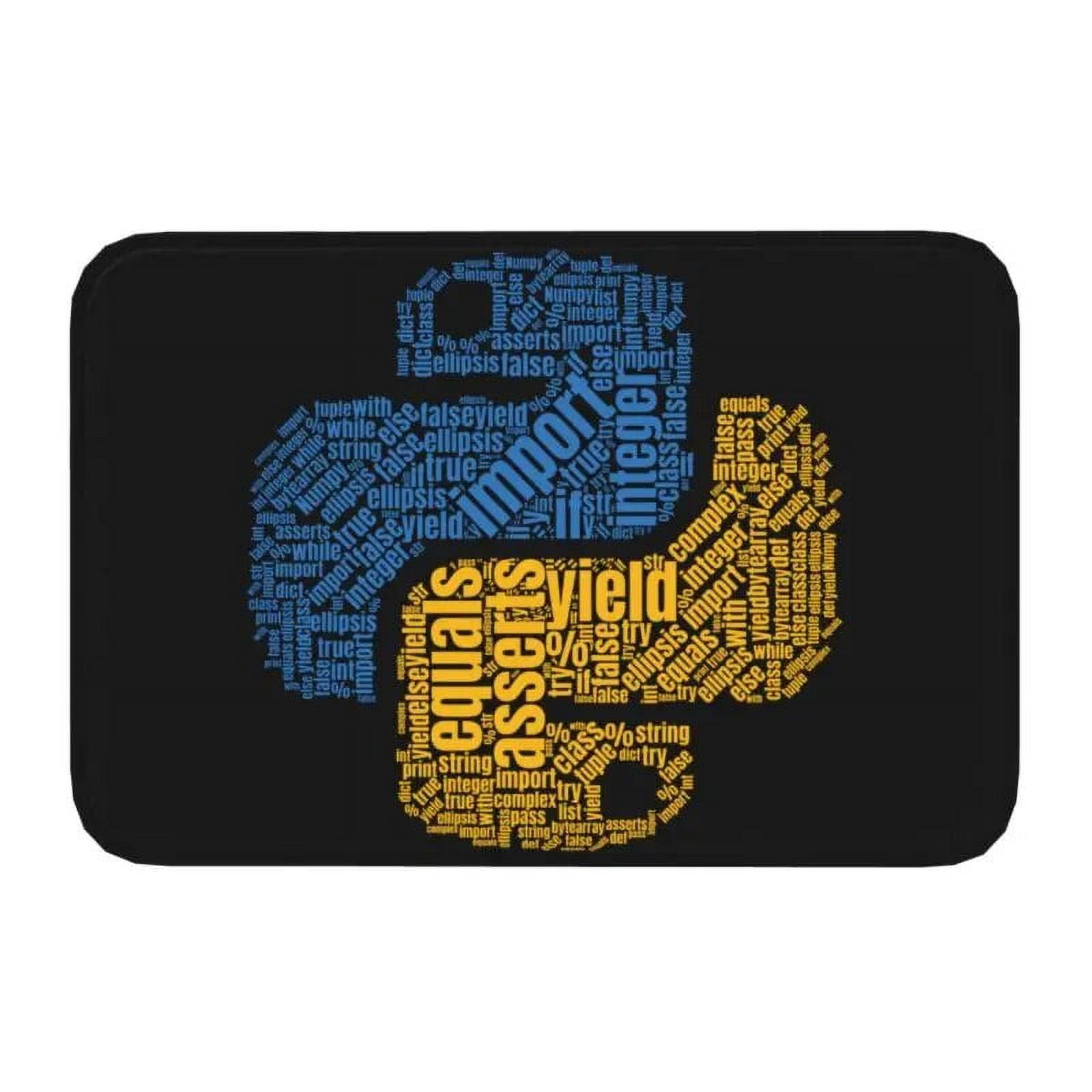 Python Logo Wordcloud For Programmers T-Shirt Front Door Floor Entrance ...