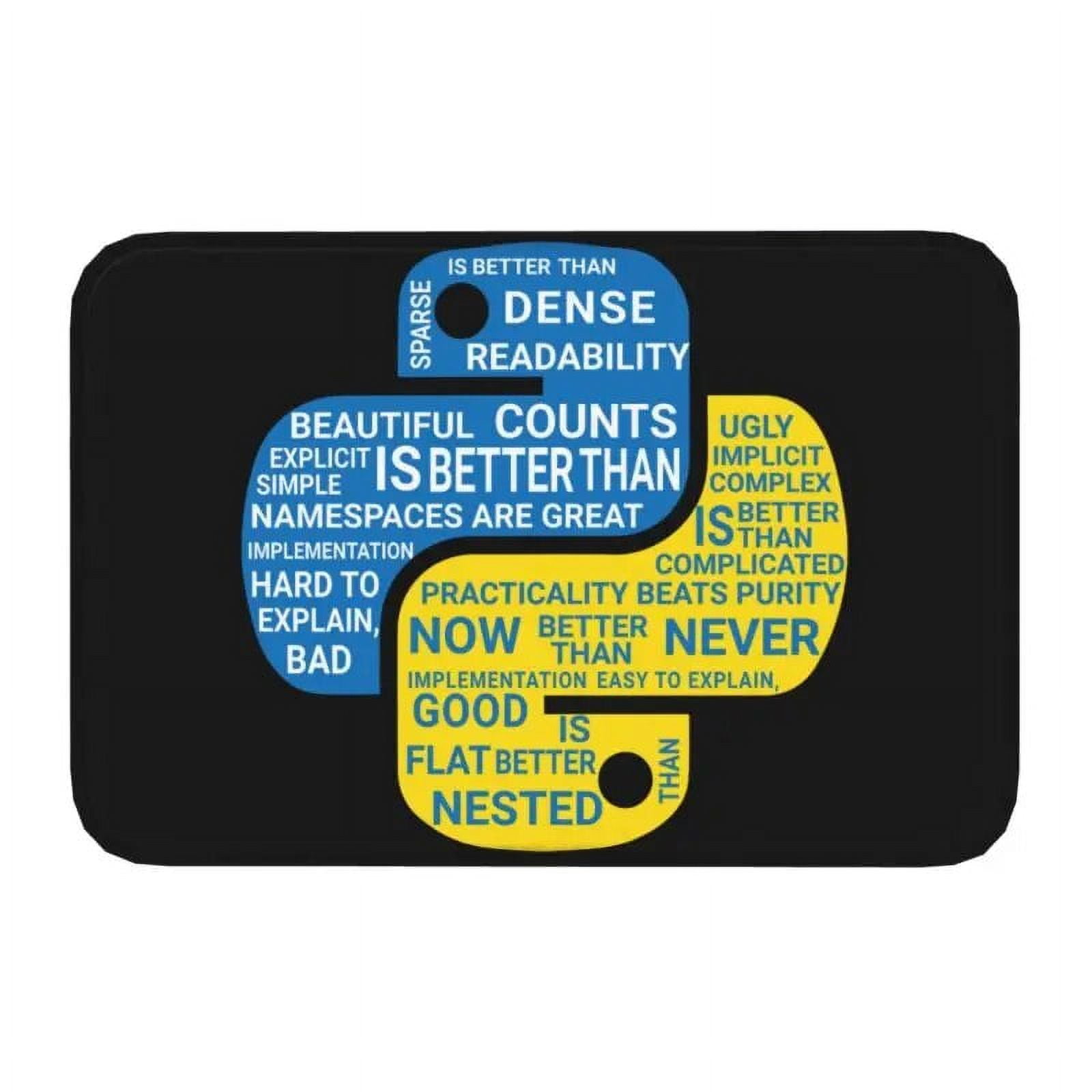 Python Logo Wordcloud For Programmers T-Shirt Front Door Floor Entrance ...