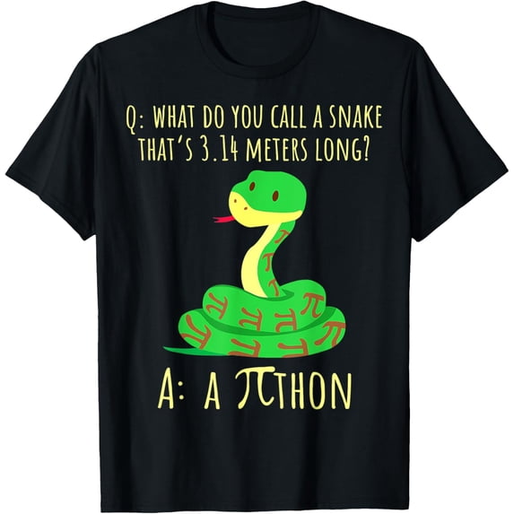 Python Pi Symbol Funny Math Teacher T-Shirt for Men Women
