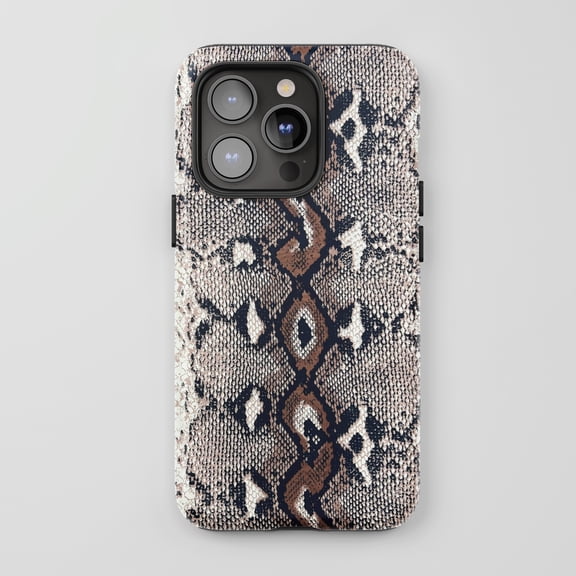 Python Print For iPhone Protective Phone Case Exotic Fashion Brown Beige Black