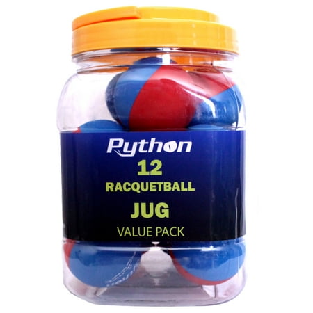 Python RG Multi Colored Racquetballs (Value Pack - 12 Ball Jug/Endorsed by Racquetball Legend Ruben Gonzalez!)
